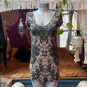 Y2K indiesleaze grunge kaleidoscope tie-dye t-shirt tunic mini dress